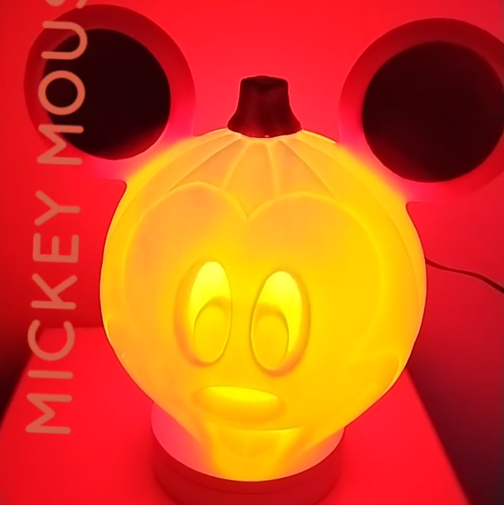 Disney Mickey Mouse Halloween Blow Mold 11" Pumpkin Jack-o'-lantern Decorations